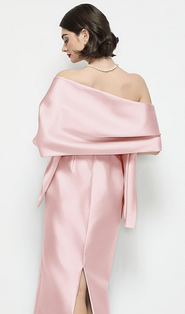 Back View - Ballet Pink Satin Wrap Stole