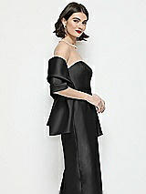 Side View Thumbnail - Black Satin Wrap Stole