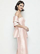 Side View Thumbnail - Blush Satin Wrap Stole