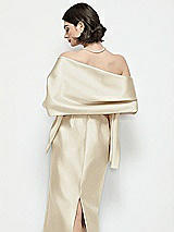 Rear View Thumbnail - Champagne Satin Wrap Stole