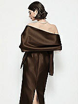 Rear View Thumbnail - Espresso Satin Wrap Stole