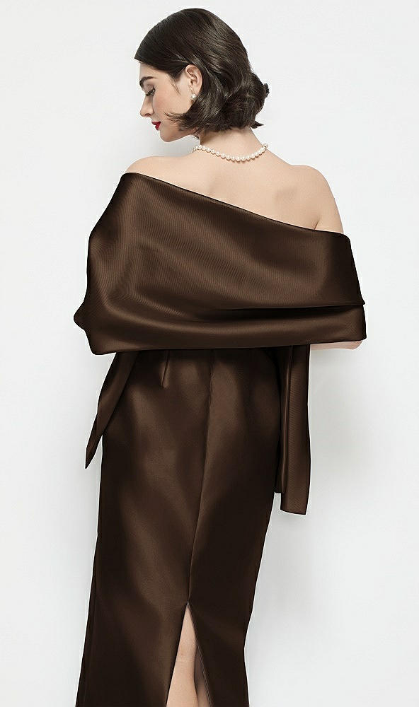 Back View - Espresso Satin Wrap Stole