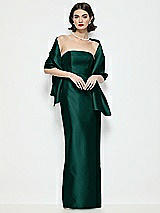 Front View Thumbnail - Evergreen Satin Wrap Stole