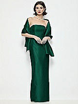 Front View Thumbnail - Hunter Green Satin Wrap Stole