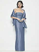Front View Thumbnail - Larkspur Blue Satin Wrap Stole