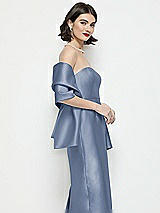 Side View Thumbnail - Larkspur Blue Satin Wrap Stole