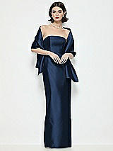 Front View Thumbnail - Midnight Navy Satin Wrap Stole