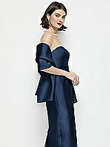Side View Thumbnail - Midnight Navy Satin Wrap Stole