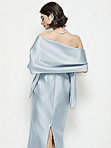 Rear View Thumbnail - Mist Satin Wrap Stole