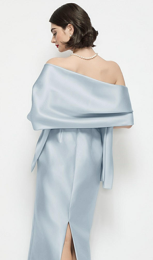 Back View - Mist Satin Wrap Stole