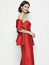 Side View Thumbnail - Poppy Red Satin Wrap Stole