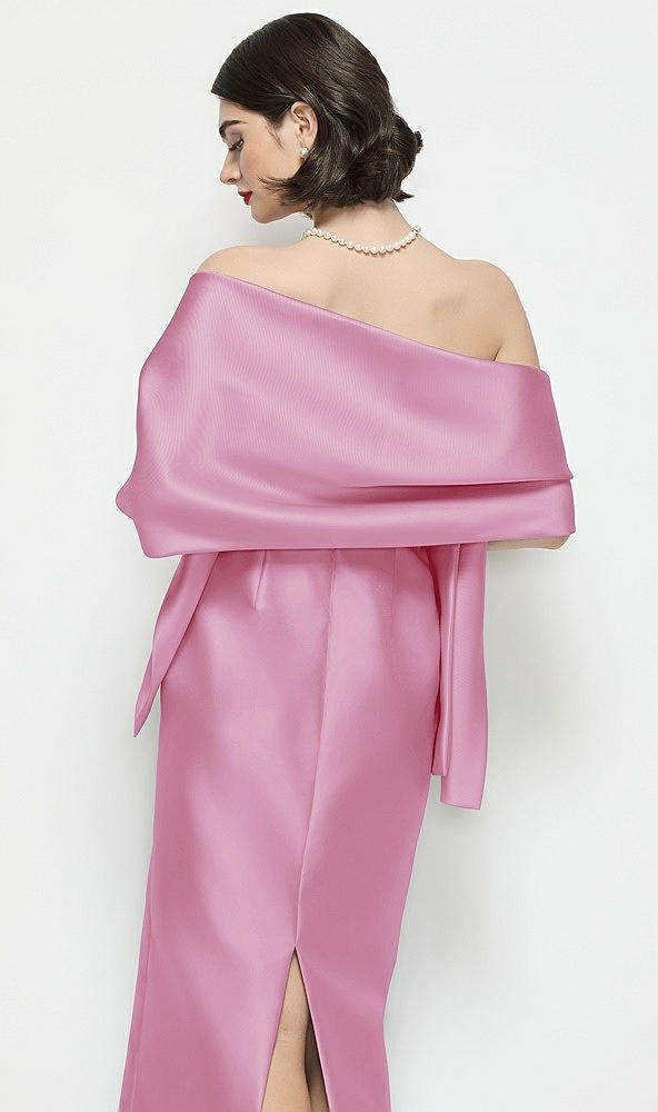 Back View - Powder Pink Satin Wrap Stole