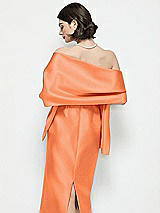 Rear View Thumbnail - Portofino Orange Satin Wrap Stole