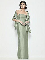 Front View Thumbnail - Sage Satin Wrap Stole