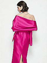 Rear View Thumbnail - Think Pink Satin Wrap Stole