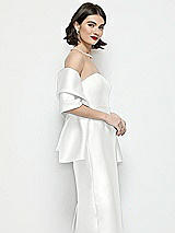 Side View Thumbnail - White Satin Wrap Stole