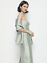 Side View Thumbnail - Willow Green Satin Wrap Stole