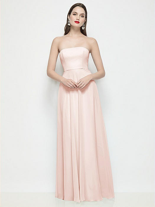 Strapless Chiffon Maxi Dress with Soft Circle Skirt