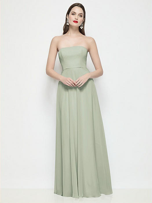 Strapless Chiffon Maxi Dress with Soft Circle Skirt