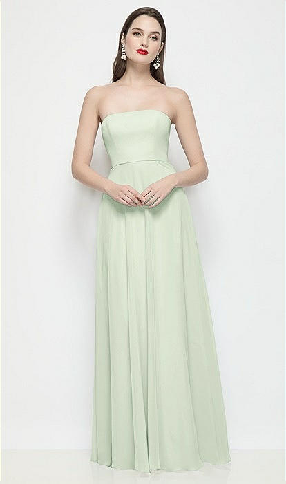 strapless open back dress Azari Floral Chiffon Kaftan Maxi Dress in Mint Green