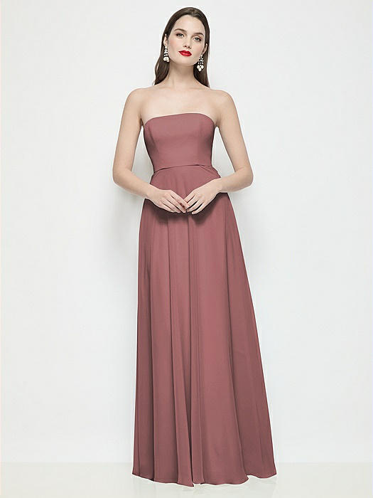 Strapless Chiffon Maxi Dress with Soft Circle Skirt