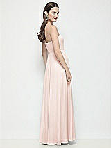 Rear View Thumbnail - Blush Strapless Chiffon Maxi Dress with Soft Circle Skirt