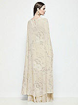 Rear View Thumbnail - Butter Yellow Floral High-Low Sheer Floral Chiffon Cape