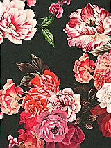 Front View Thumbnail - Wine Black Multi Fleur de Ville Satin Twill Fabric by the Yard