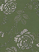Front View Thumbnail - Olive / Gold Embossed Gilt Floral Satin Twill Fabric by the Yard