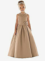 Front View Thumbnail - Cappuccino Flower Girl Dress FL4022