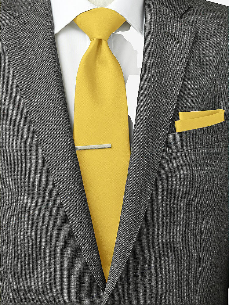 Back View - Daffodil Peau de Soie Pocket Squares by After Six