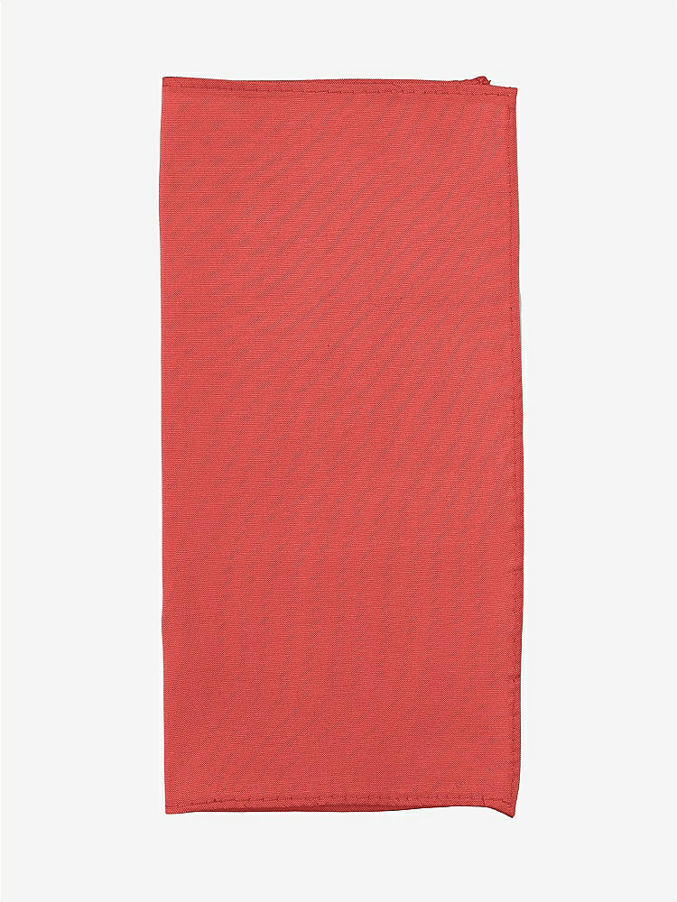 Front View - Perfect Coral Peau de Soie Pocket Squares by After Six