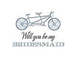 Front View Thumbnail - Cloudy & Aubergine Will You Be My Bridesmaid Card - Bike