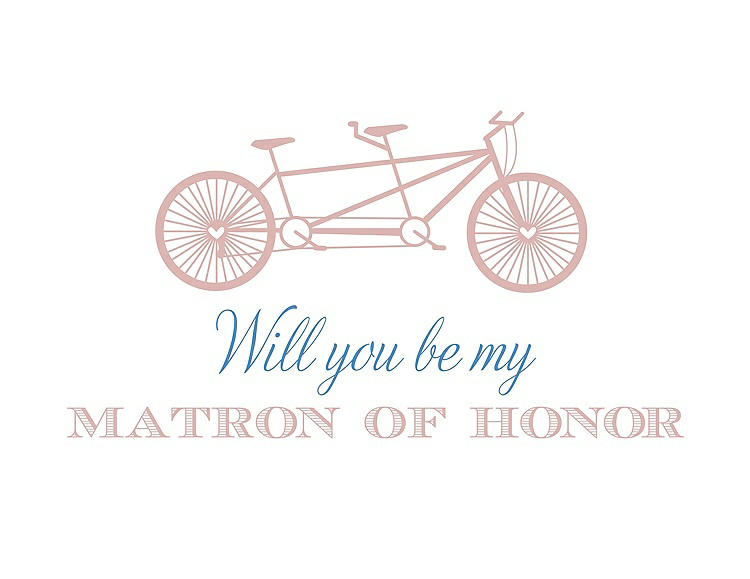 Front View - Rose & Cornflower Will You Be My Matron of Honor Card - Bike