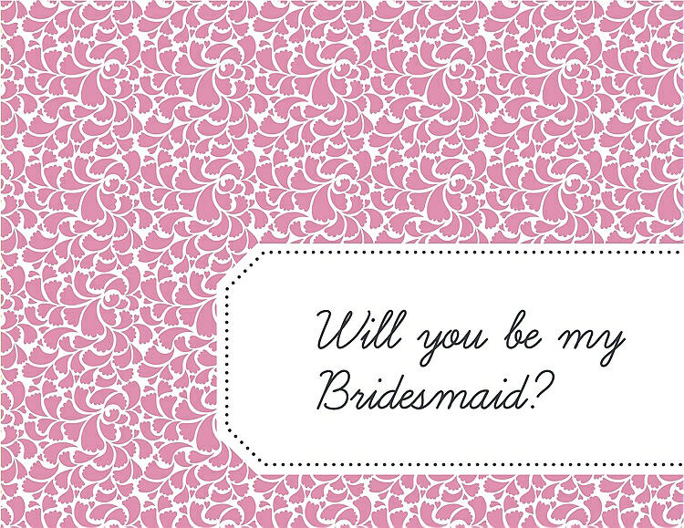 Front View - Cotton Candy & Ebony Will You Be My Bridesmaid Card - Petal