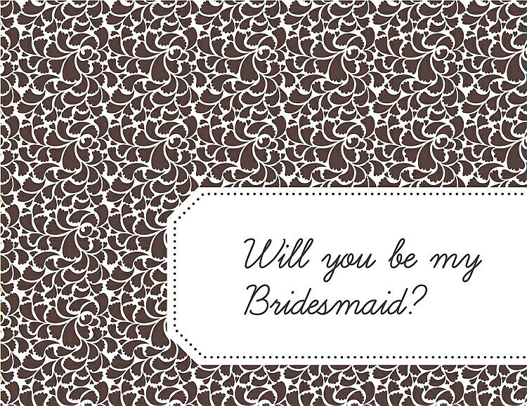 Front View - Drift Wood & Ebony Will You Be My Bridesmaid Card - Petal