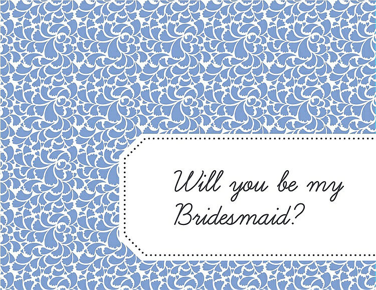 Front View - Periwinkle - PANTONE Serenity & Ebony Will You Be My Bridesmaid Card - Petal