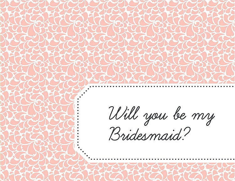 Front View - Primrose & Ebony Will You Be My Bridesmaid Card - Petal