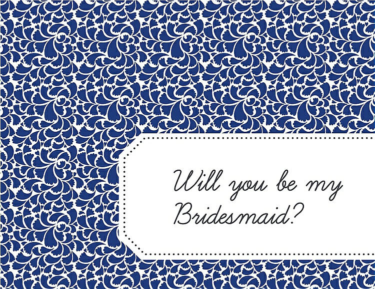 Front View - Sapphire & Ebony Will You Be My Bridesmaid Card - Petal