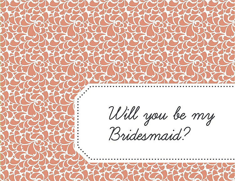 Front View - Tangerine & Ebony Will You Be My Bridesmaid Card - Petal