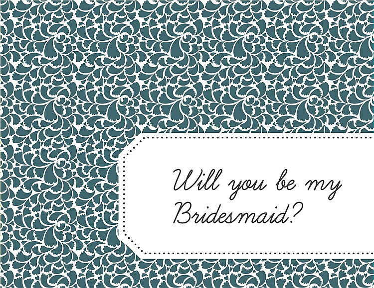 Front View - Teal & Ebony Will You Be My Bridesmaid Card - Petal