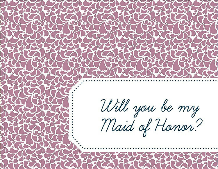 Front View - Rosebud & Peacock Teal Will You Be My Maid of Honor Card - Petal
