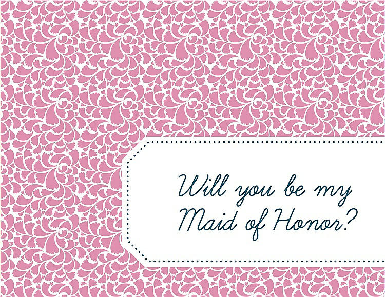 Front View - Begonia & Peacock Teal Will You Be My Maid of Honor Card - Petal