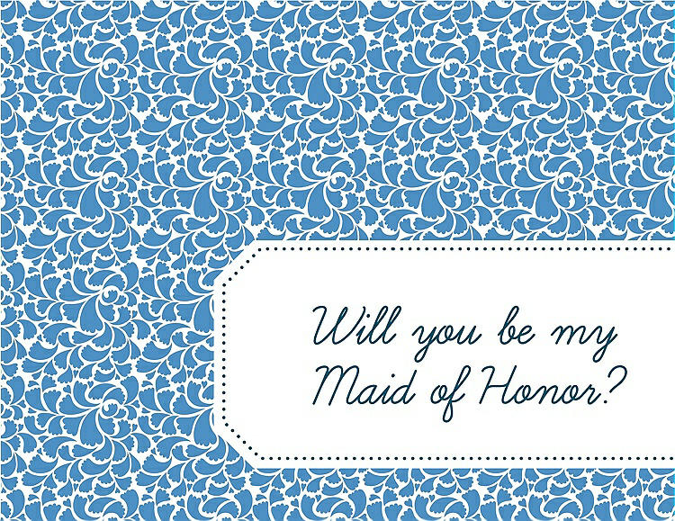 Front View - Cornflower & Peacock Teal Will You Be My Maid of Honor Card - Petal