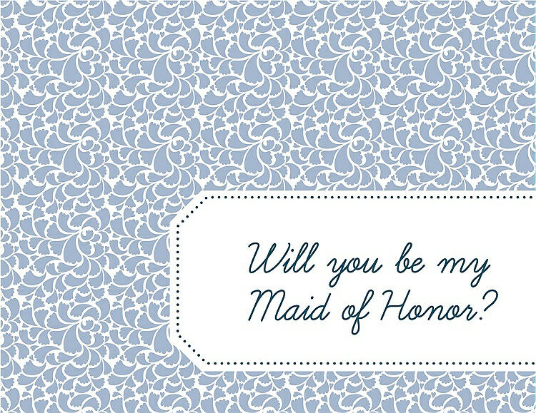 Front View - Cloudy & Peacock Teal Will You Be My Maid of Honor Card - Petal