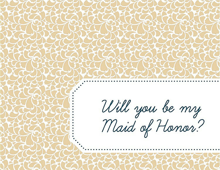 Front View - Ice Yellow & Peacock Teal Will You Be My Maid of Honor Card - Petal