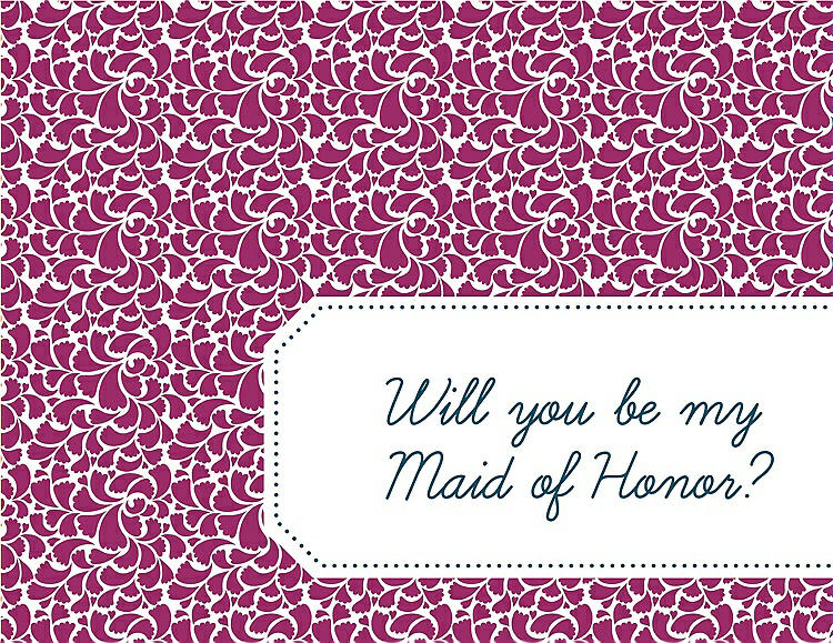 Front View - Merlot & Peacock Teal Will You Be My Maid of Honor Card - Petal