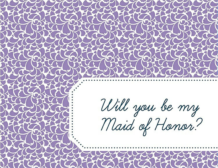 Front View - Pansy & Peacock Teal Will You Be My Maid of Honor Card - Petal