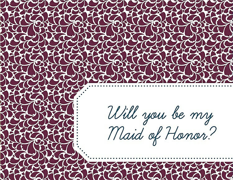 Front View - Ruby & Peacock Teal Will You Be My Maid of Honor Card - Petal