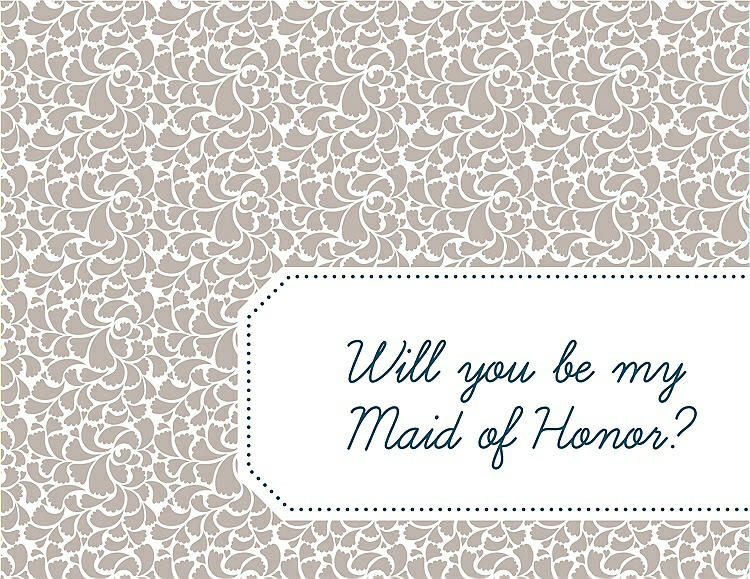 Front View - Sand & Peacock Teal Will You Be My Maid of Honor Card - Petal